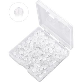 Rubber Earring Backs Soft Clear Earring Backings for Studs Hypoallergenic Silicone Earrings Backs Stopper Replacement for Women (100 Pcs)