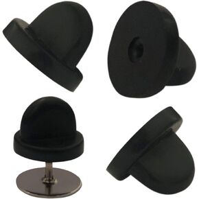 50pcs Rubber Pin Backs PVC Butterfly Clutch Enamel Lapel Pin Backings Cap Keepers Replacement for Uniform Badges Comfort Fit Tie Tack Pins Backing Holder Clasp, Black