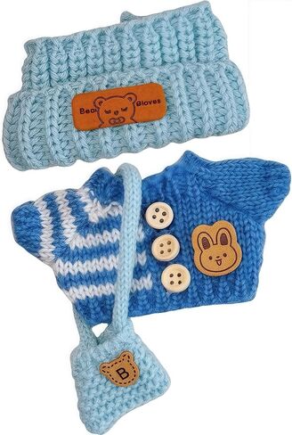 3-Piece Handcrafted Crochet Doll Clothes - Compatible with 5.91-6.7inch (15-17cm) Dolls as Accessories Only, Premium Dolls Outfit with Accessories, Hand Crocheted Hat, Sweaters, Bag (Maillard Brown) in Saudi Arabia