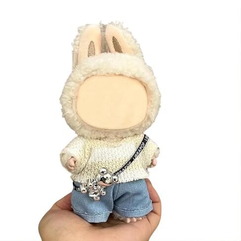 17cm Doll Clothes(NO Doll), Cute Dolls Outfit Accessories with Sweater + Denim Jeans + Pants, Small Kawaii Clothes Set for Dolls(Style 4) in Saudi Arabia