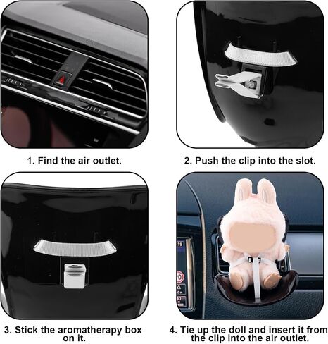 BOXOB Car Doll Seat, Cute Carseat Decoration with Air Vent Clip & Scented Tablet Fun and Functional Plush Doll Sofa Chair Fashionable Ornaments Decor for Display Accessories (Purple) in Kuwait