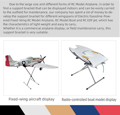Airplane Display Stand 106×51×35cm Multi-Function Bracket for RC Model (Silver) in Saudi Arabia