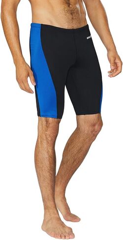 BALEAF Men's Swimsuit Swim Jammers Athletic Training Swimwear Durable Team Lap Swimming Racing Competition Black/Blue X-Large in Saudi Arabia
