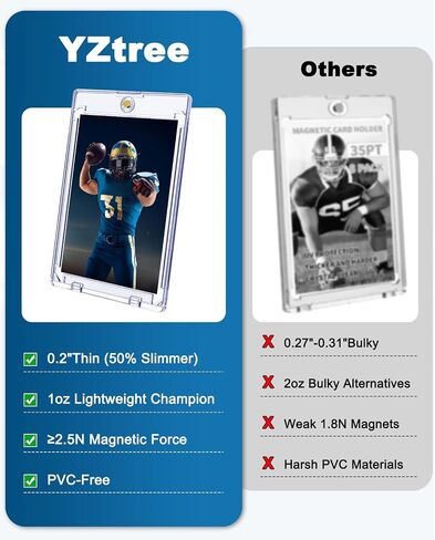 25 PCS Magnetic Card Holders: 35 pt Magnetic Card Case for Trading Cards,One Touch Card Holder, U-V Protection Hard Plastic Card Protectors for Sports, Baseball, Game, Standard Cards Display in Kuwait