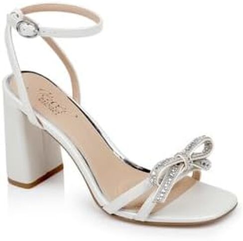 Jewel Badgley Mischka Hillary Block Heel Sandal with Rhinestone Bow in Saudi Arabia