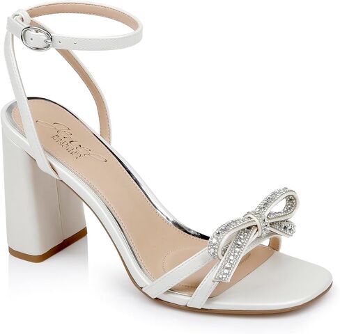 Jewel Badgley Mischka Hillary Block Heel Sandal with Rhinestone Bow in Saudi Arabia