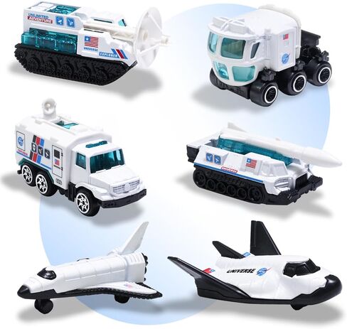 oriate diecast 6pcs استكشاف مجموعة هدايا سفينة الفضاء الفضائية ، الصاروخ ، مسبار الفضاء ، ألعاب Mobile Lab Mini Spacefleet للبنين الفتيات 3 سنوات وأعلى هدايا إبداعية in Kuwait