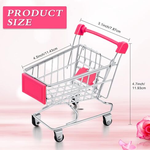 Hotop 3 Pieces Mini Shopping Cart Small Supermarket Cart Metal Shopping Utility Toys for Mode Desk Storage Decor(Pink,Purple,Light Purple) in Saudi Arabia