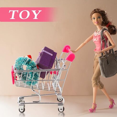 Hotop 3 Pieces Mini Shopping Cart Small Supermarket Cart Metal Shopping Utility Toys for Mode Desk Storage Decor(Pink,Purple,Light Purple) in Saudi Arabia