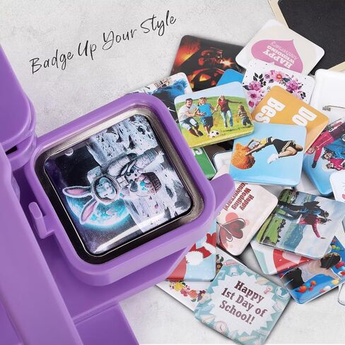 Square Magnet Button Maker Press Machine with 100 Sets Square Badge Making Supplies 2'' x 2'', Custom Fridge Badges – Ideal for Parties, Events, Business, School in Saudi Arabia