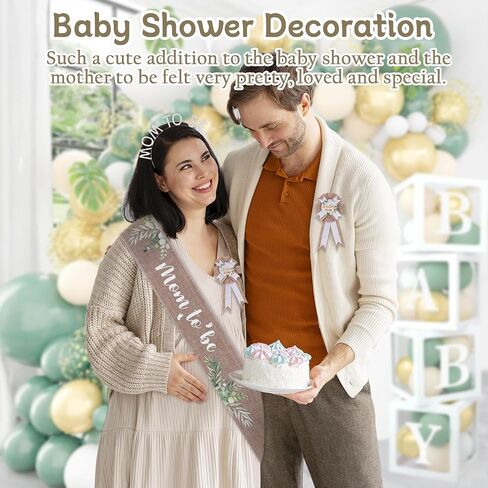 زخارف استحمام الطفل Bee Baby Mommy إلى Bee Sash و Daddy إلى Bee Tinplate Badge ، 3pcs أمي لتكون وشاحًا وأبي لتكون دبوسًا لما سيكشف جنس Baby Bee Gender in Kuwait