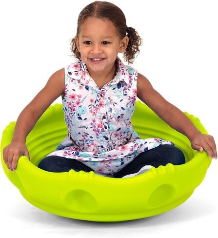 Simplay3 Two Sided Rock Around Wobble Disk and Climbing Dome for Toddlers and Kids - Rocking and Climbing - Indoor/Outdoor - Yellow/Green, Made in USA (1 Pack) in Saudi Arabia