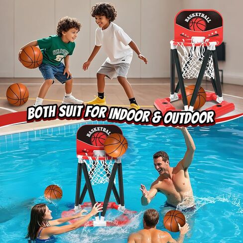 Pool Basketball Hoop, Floating Basketball Hoop Toy for Pool Water Game with 4 Basketballs Summer Swimming Pool Games for Kids & Adults Indoor Outdoor Play (Blue) in Saudi Arabia