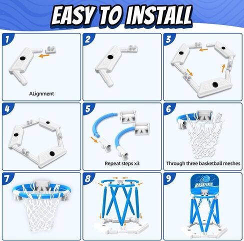 Pool Basketball Hoop, Floating Basketball Hoop Toy for Pool Water Game with 4 Basketballs Summer Swimming Pool Games for Kids & Adults Indoor Outdoor Play (Blue) in Saudi Arabia