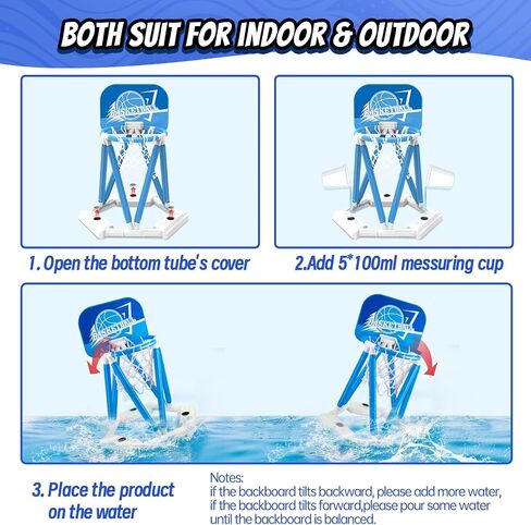 Pool Basketball Hoop, Floating Basketball Hoop Toy for Pool Water Game with 4 Basketballs Summer Swimming Pool Games for Kids & Adults Indoor Outdoor Play (Blue) in Saudi Arabia