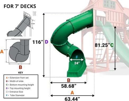Swing-N-Slide 7 ft.Turbo Tube Slide , Green in Kuwait