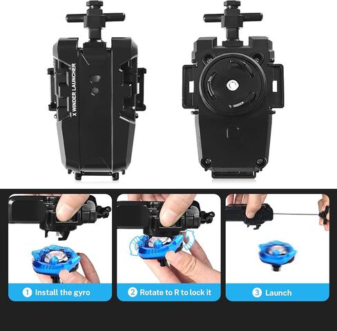 X Battling Set, 12 Spinning Tops, 3 Launchers and 1 Grip with Storage Box, Kids Toys Birthday Gift Ideal for 6+ Years Old Boys in Kuwait