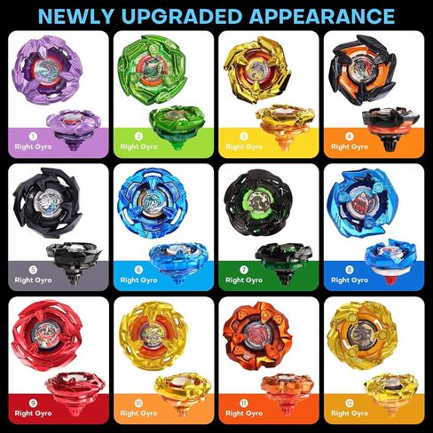 X Battling Set, 12 Spinning Tops, 3 Launchers and 1 Grip with Storage Box, Kids Toys Birthday Gift Ideal for 6+ Years Old Boys in Kuwait