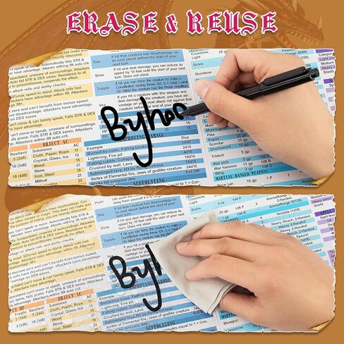BYHOO 4 PCS شاشة DM لـ D&D 5E مع 4 موضوعات غامرة-سطح قابل لإعادة الاستخدام المقاوم للماء ، طيات التصميم المحمول ثلاثي الطول إلى إكسسوارات DND A4 متوافقة مع كتيب اللاعبين in Kuwait