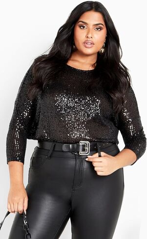 EVANS Women's Plus Size Top Lots of Sequins in Saudi Arabia