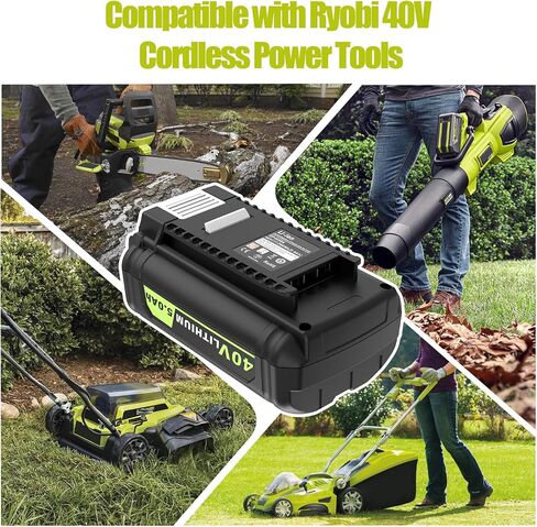 استبدال بطارية 6.0 أمبير في الساعة لبطارية ليثيوم أيون Ryobi 40 فولت 6.0 أمبير في الساعة OP4040 OP4050A OP40602 OP40201 متوافقة مع أدوات الطاقة اللاسلكية Ryobi 40 فولت وشواحن بطاريات 40 فولت in Saudi Arabia