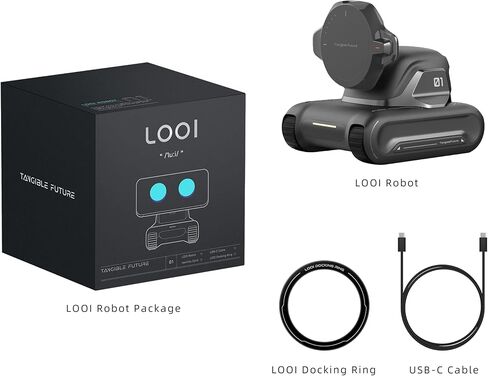 LOOI Robot-Space Black – AI Desktop Companion with ChatGPT Voice Interaction, Memory, Personality, Gesture & Face Recognition, Emotional Support, and 10W Wireless Charging in Saudi Arabia