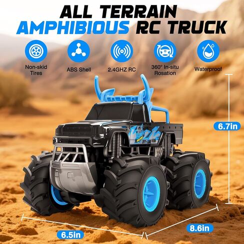 Lacchoufee 1:16 Truck Monster Truck Tarys RC Cars ، 2.4 جيجا هرتز شاحنة التحكم عن بُعد للأطفال ، فتى الأطفال الذين تتراوح أعمارهم in Kuwait