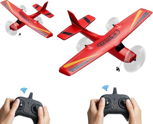 طائرة Vevor RC Airplane ، 2.4 جيجا هرتز 2 طائرة التحكم عن بعد القنوات مع تثبيت جيررو 6 محاور ، جاهزة للطيران مع بطاريتين ، لوحة الإبحار RC للأطفال ، المبتدئين ، الأحمر in Kuwait