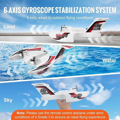 VEVOR RC Airplane, 2.4GHz 2 Channel Remote Control Aircraft with 6-Axis Gyro Stabilizer, Ready to Fly Aircraft Toy with 2 Batteries, RC Sailplane for Kids, Beginners, Red in Saudi Arabia