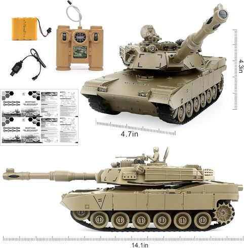 RC Tanks ، 1: 28 WW2 German Tiger Army Tank Toys for Boys ، 9 قنوات التحكم عن بعد مع الصوت والضوء ، RC Military Toys for Kids Boys Girls (Gray) in Kuwait