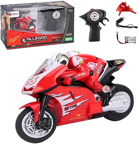 Mini Jump RC Motorcycle for Adult, Simulation Electric Remote Control Motorcycle, High Speed RC Stunt Drift Bike Racing Vehicle Model Gift in Saudi Arabia