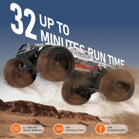 Vevor RC Crawler 1/24 مقياس RC Car Rock Crawler All Terrain 4WD Off-Road Truck مع LED Light 2 بطاريات قابلة لإعادة الشحن ، هدية سيارة هواية قابلة للتعديل سرعتين للبالغين in Kuwait