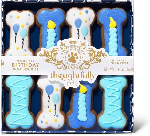 Thoughtfully Pets, Get Well Dog Cookies Gift Set, Crunchy Dog Treats Includes Colorfully Hand Decorated Get Well Themed Dog Biscuits to Brighten Their Day, Pack of 8 in Kuwait