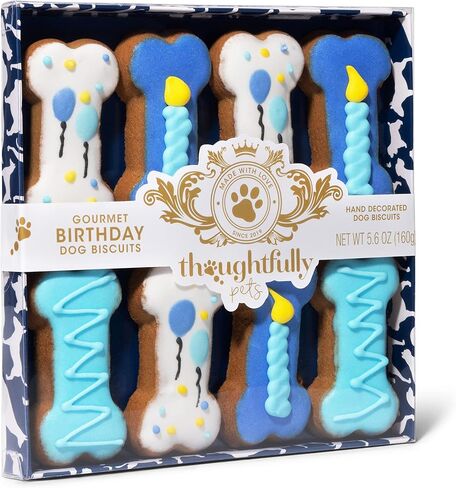 Thoughtfully Pets, Get Well Dog Cookies Gift Set, Crunchy Dog Treats Includes Colorfully Hand Decorated Get Well Themed Dog Biscuits to Brighten Their Day, Pack of 8 in Kuwait