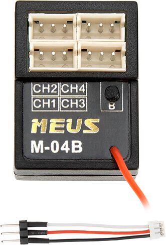 MEUS RACING 2.4GHz RC Recever M-04A Control Long Range Rx متوافق مع Meus Racing RC Transmitter ME-10B لـ RC Car/Boat/Tank وما إلى ذلك (4ch-A) in Kuwait