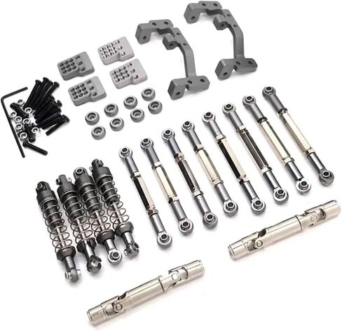 for WPL C14 C24 C24-1 C54 Metal Chassis Link Rod Pull Rod Mount Shock Absorber Drive Shaft Set 1/16 RC Car Upgrade Parts(Red) in Saudi Arabia