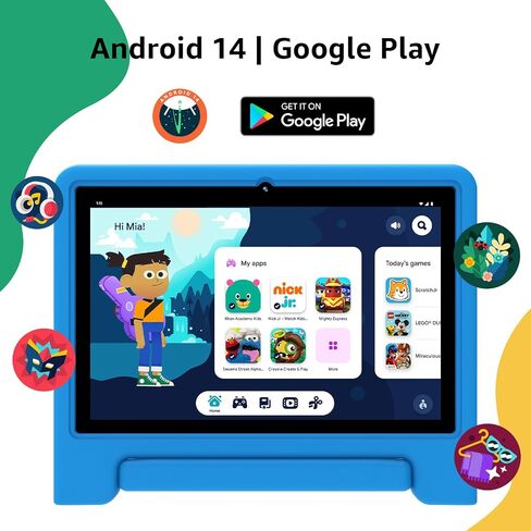 Kids Tablet,10 inch Tablet for Kids, Android 13 Toddler Tablet with Shockproof Case-Stand,128GB Expansion,5-7 hr Battery,WiFi,GMS,Parental Control,Kids App Pre-Installed (Navy Blue) in Saudi Arabia