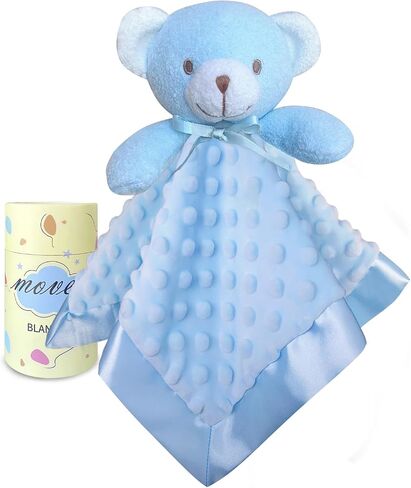 MOVEPAI Duck Lovey Security Blanket for Baby Boy and Girl, 16" Soft Snuggle Lovie Stuffed Animal Gifts for Birthday Baby Shower in Saudi Arabia