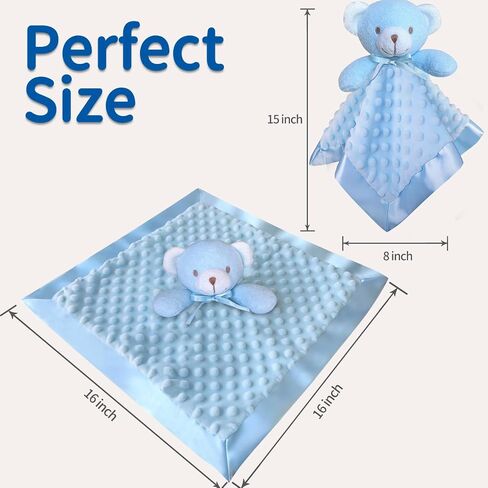 MOVEPAI Duck Lovey Security Blanket for Baby Boy and Girl, 16" Soft Snuggle Lovie Stuffed Animal Gifts for Birthday Baby Shower in Saudi Arabia