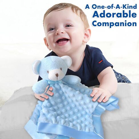 MOVEPAI Duck Lovey Security Blanket for Baby Boy and Girl, 16" Soft Snuggle Lovie Stuffed Animal Gifts for Birthday Baby Shower in Saudi Arabia
