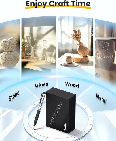 Engraving Pen, USB Rechargeable Cordless Rotary Tools, Professional Mini Carving Machines Portable DIY Engraver Machine with 30 Bits and 2 Templates for Metal to Wooden, Glass, Jewelry(Black) in Kuwait