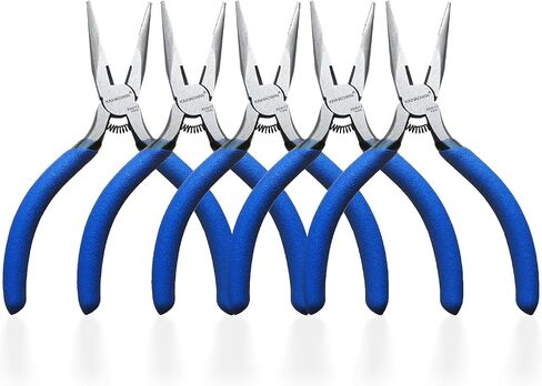 KAIHAOWIN Mini Needle Nose Pliers 5"-5 Pack KAIHAOWIN Small Long Nose Pliers with Wire Cutters, Spring Loaded Thin Needle Nose Pliers, Precision Pliers Set for Crafts/Jewelry Making/Tiny Project in Kuwait