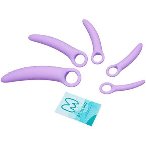 Pelvic Floor Trainer Set by Mascoto®, 5-Piece Set for Beginners to Advanced, Soft Silicone Muscle Dilators, Complete with Cotton Travel Pouch