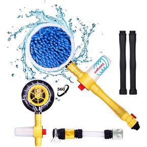 Car Wash Brush, Car Cleaning Kit, 360° Spin Car Mop, Microfiber Car Cleaning Brush, Detachable & Extendable Scrub Brush, Garden Hose Spray Nozzle Spray Gun For Car Home Cleaning & Garden Use