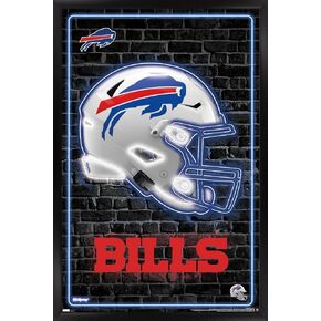 Trends International NFL Buffalo Bills - Neon Helmet 23 Wall Poster, 14.72" x 22.37", Barnwood Framed Version