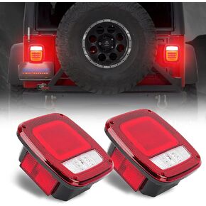 SUPAREE Tail Lights Assembly LED Rear Tail Light Compatible for 1979-2006 Wrangler TJ YJ CJ Universal trailer taillights - Pack of 2, RED