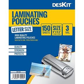 Hot Thermal Laminating Pouches, Provide Durability, 3mil, 9 x 11 in. Laminating Sheets 150 Pack