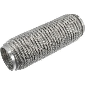Car Exhaust Flexible Pipe, 63x254mm 2.48"x10" Exhaust Flex Connector Pipes Bellows Universal for Car Durable Stainless Steel Silver Tone