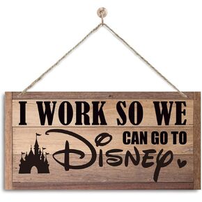Inspirational Decor, I Work So We Can Go to Disney Sign, Decorative Wall Plaque, Work Humor, Funny Office Wood Sign, Office Wall Decor Art, Office Door Sign, Rustic Farmhouse Office Decoration