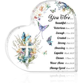 Godly Religious Christian Acrylic Gifts for Women Inspiring Gifts With Bible Verses and Prayers Christian Desk Decor for Women Mom Friends Sister Purple butterfly01